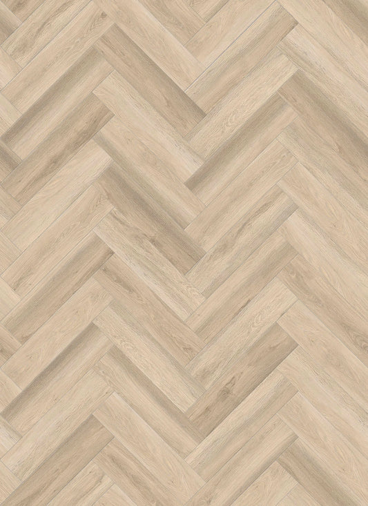 Eco Ornato Herringbone Clear Water Beach Hybrid Flooring