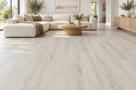 leyton 8mm hybrid silver mist digitally styled room visual