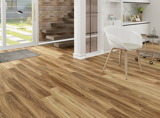 ⁠Hydrocore Laminate 8mm - Spotted Gum (WF808)