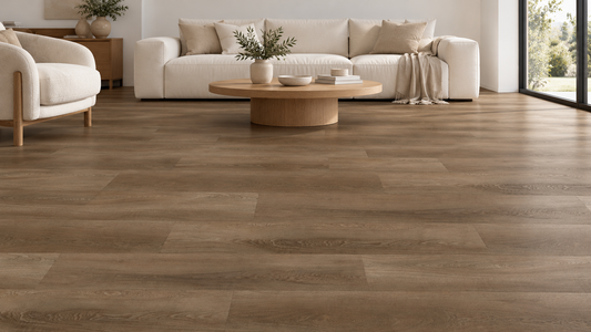 NFD Oakridge Antique Walnut Hybrid Flooring — digital room visualisation