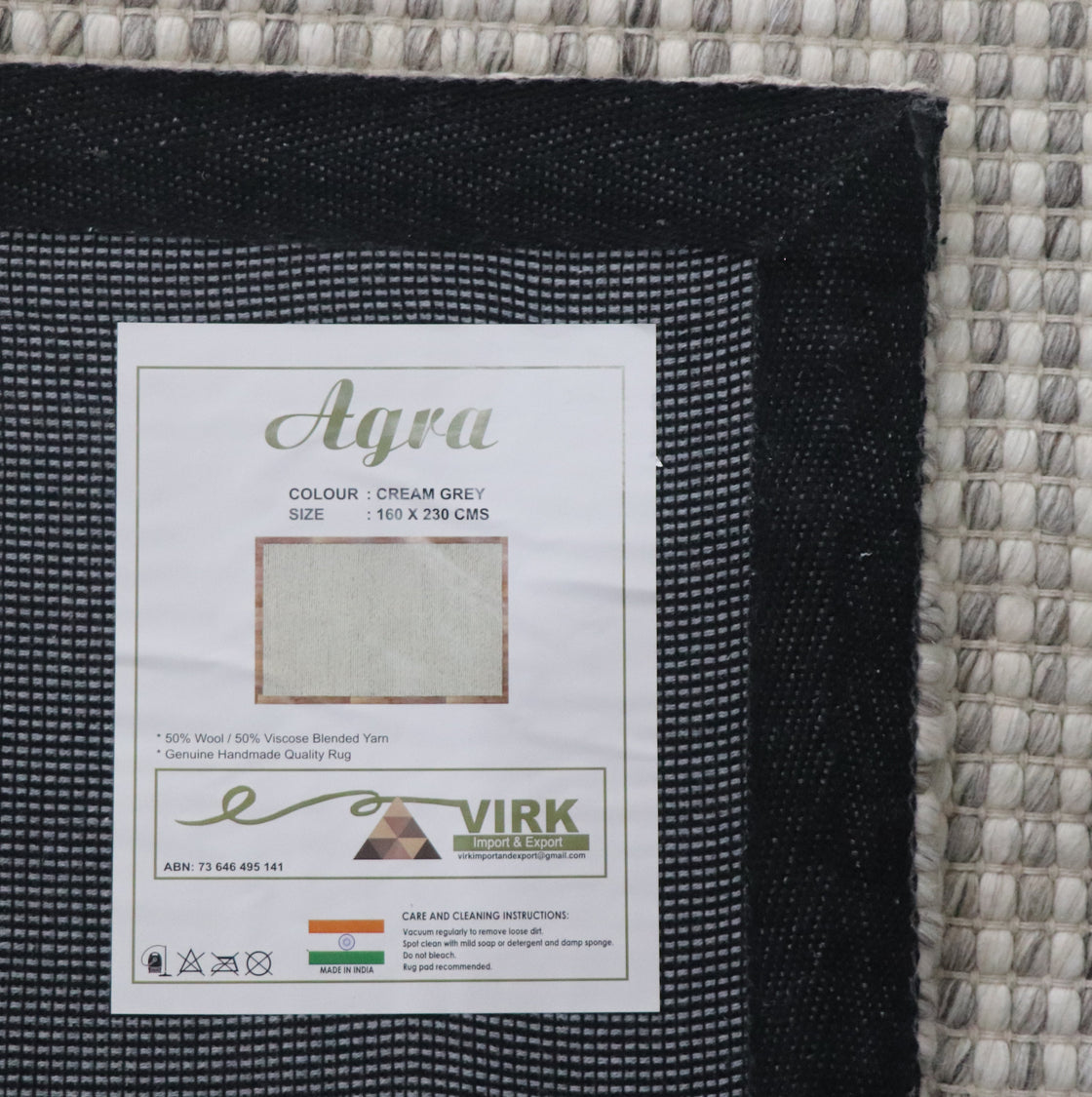 NZ WOOL AGRA-CREAM/GREY