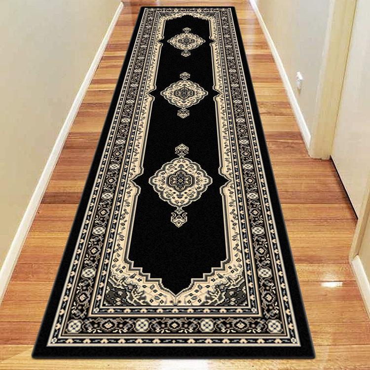 Ruby 6332 Black Hallway Runner